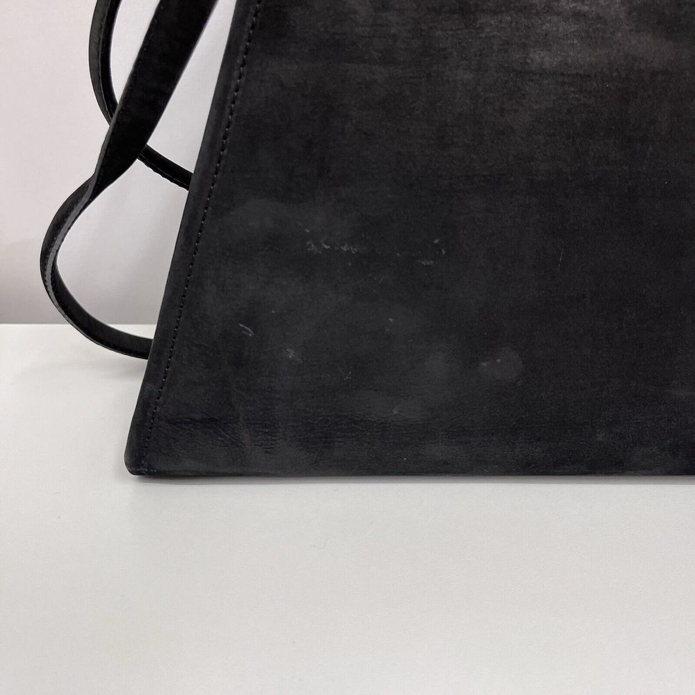 Vintage Bally Suede Shoulder Bag Purse‎ Black Silver Metal Beads Balls & Buckle - Picture 12 of 12